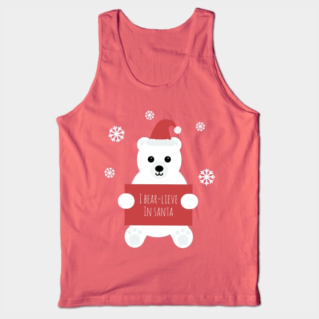 'I Bear-lieve In Santa' Tank Top by bluevolcanoshop@gmail.com